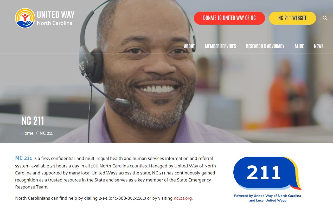 Rocky Mount phone directory NC 211 statewide referral service