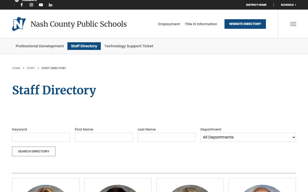 Rocky Mount phone directory Nash County Public Schools staff directory